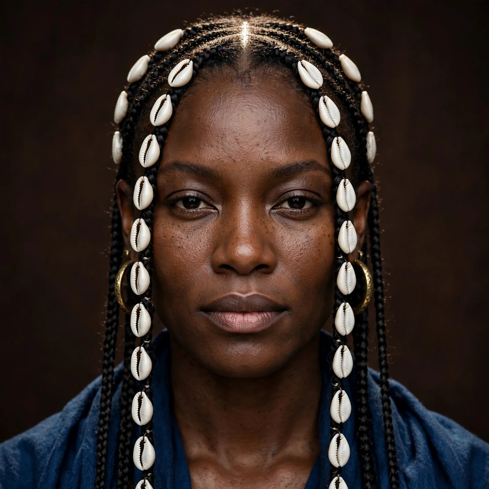 Traditional Fulani Braids with Cowrie Shells