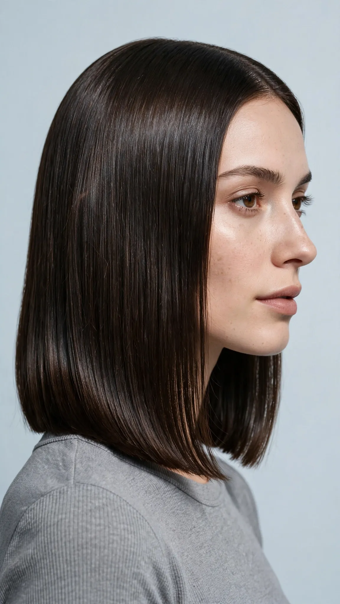Sleek Straight Glossy Lob