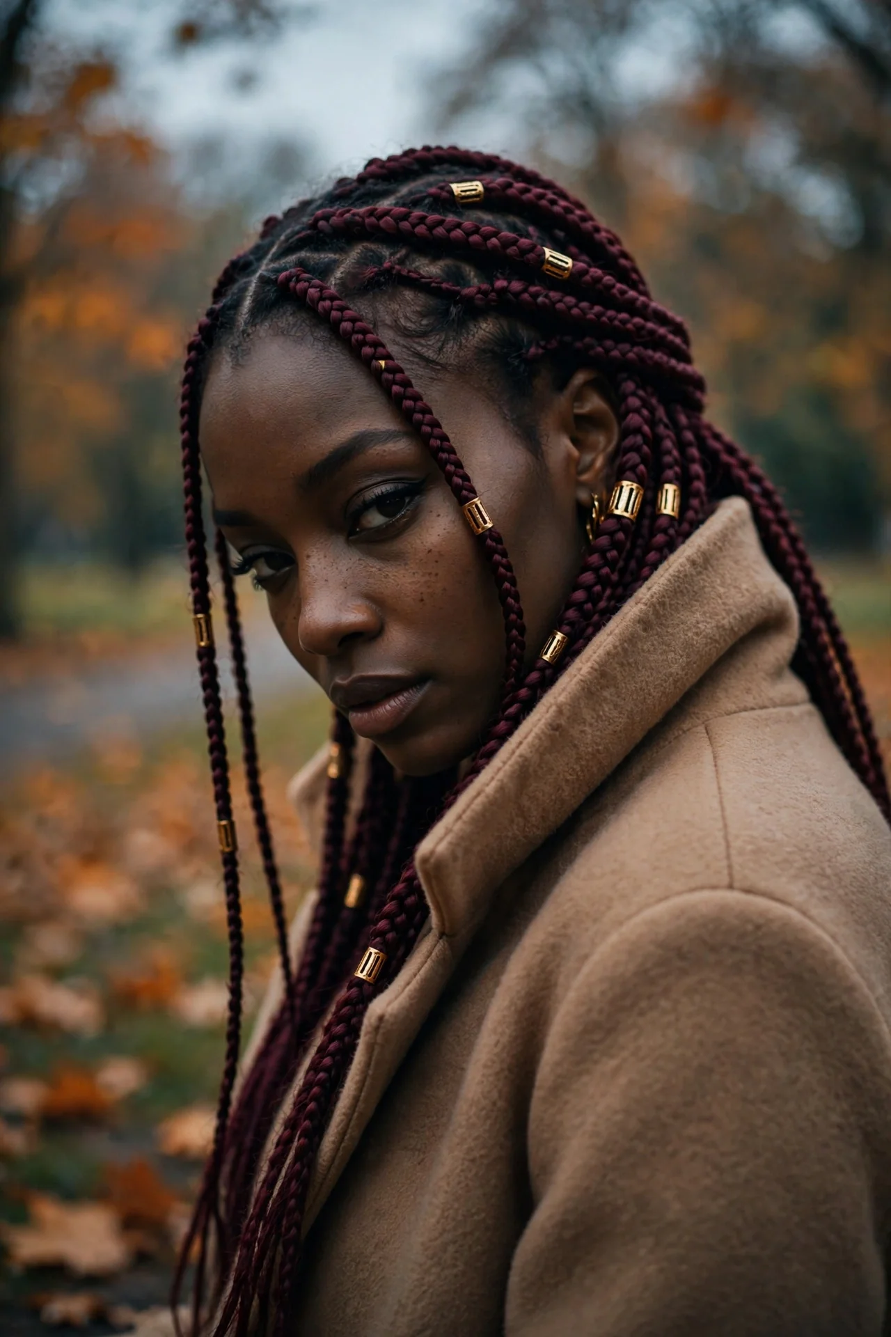 Burgundy Fulani Braids