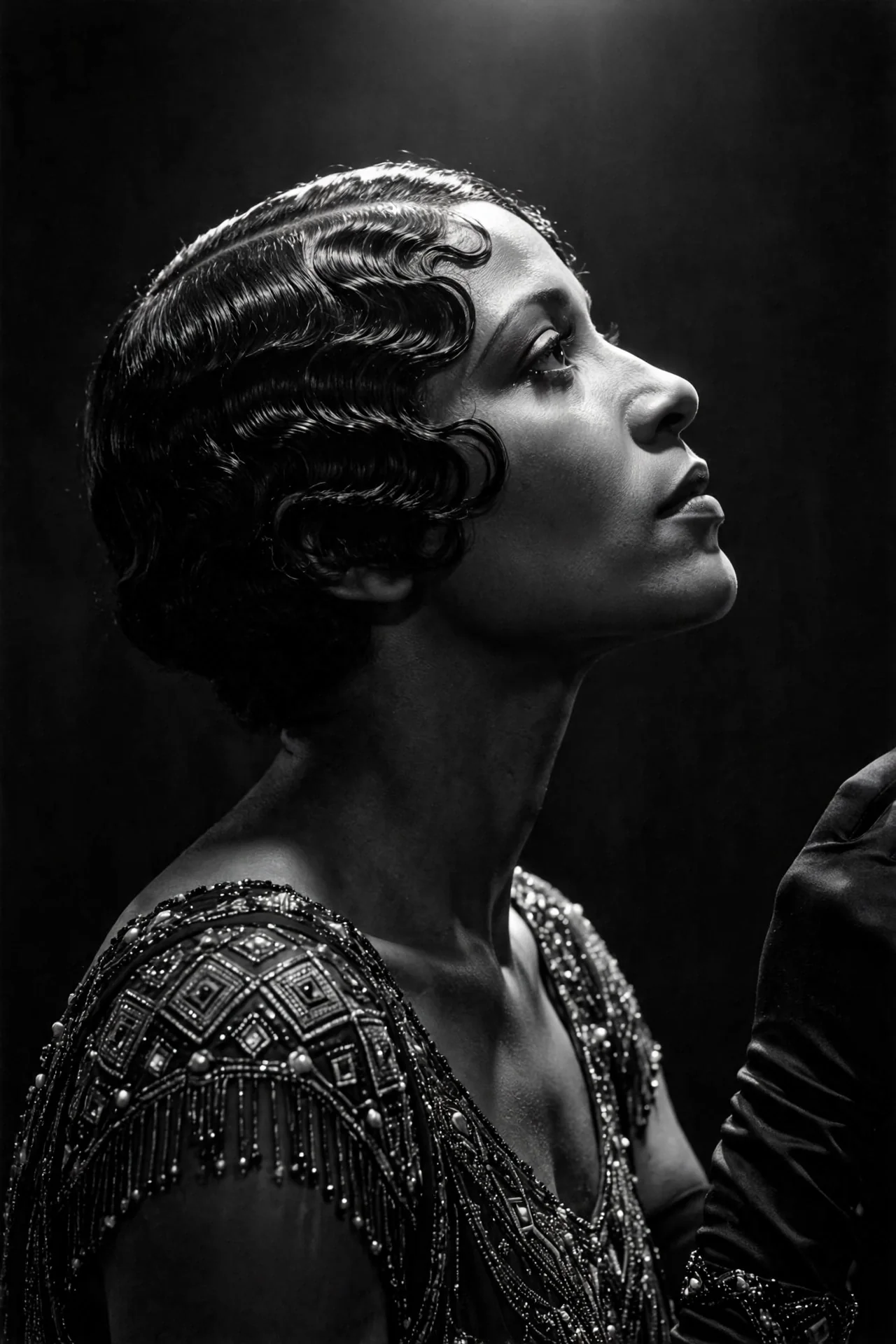 Deep Side Part with Finger Waves