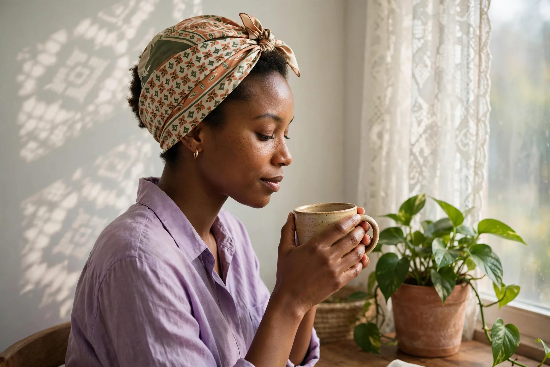 Accessorized TWA with a Silk Scarf or Headband
