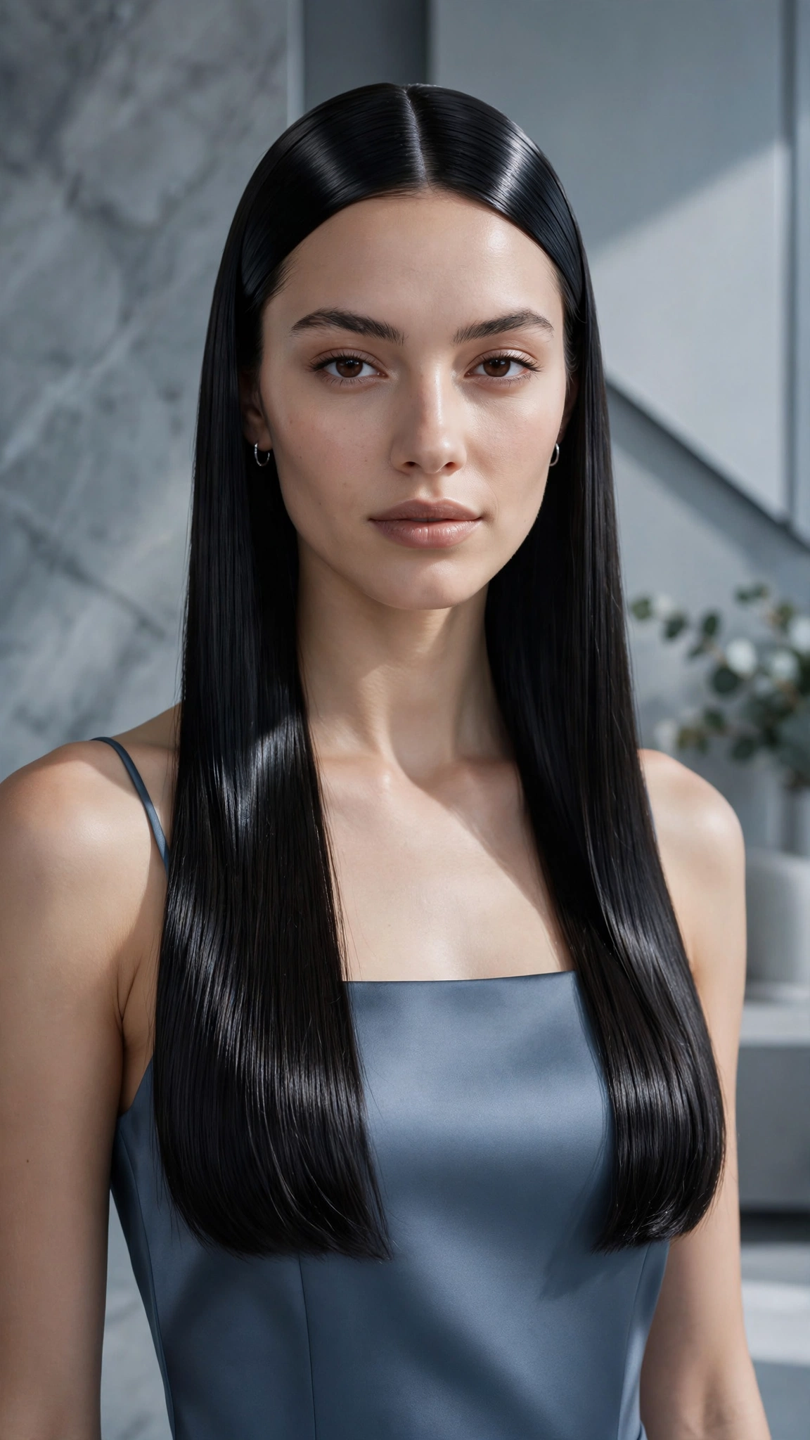 Glass-Hair Sleek Blowout
