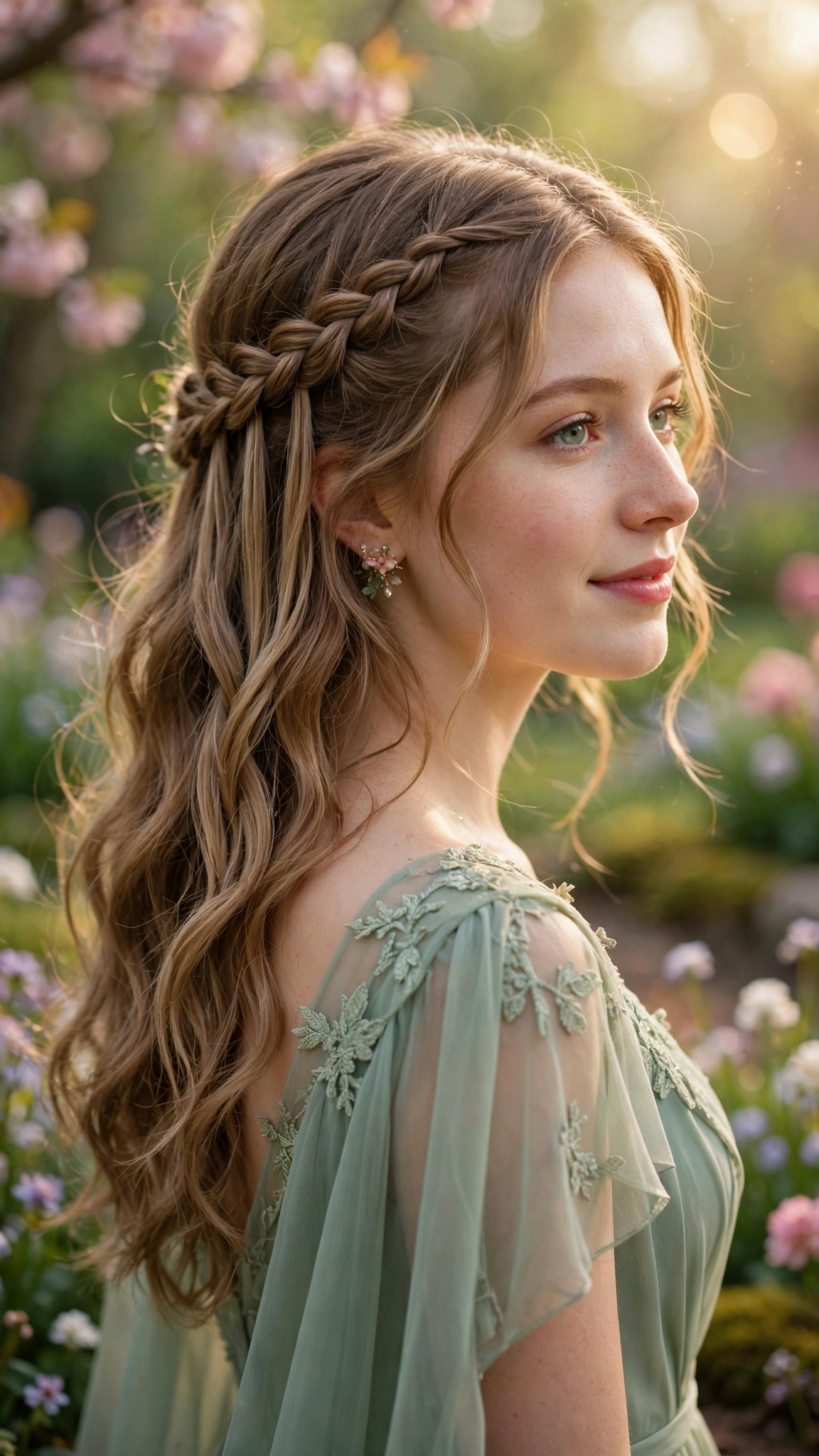 Waterfall Braid Half-Up