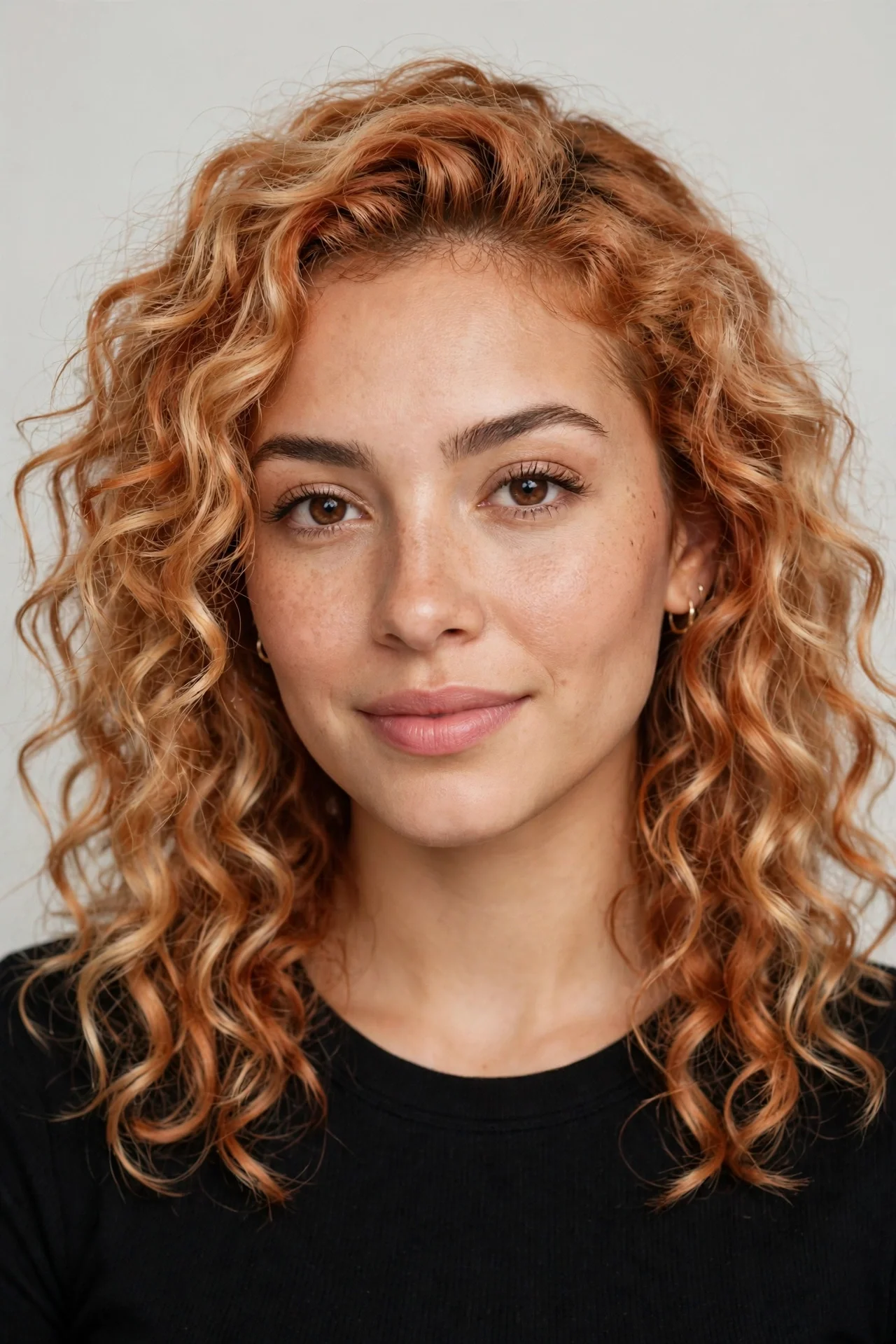 Strawberry blonde curly hair color