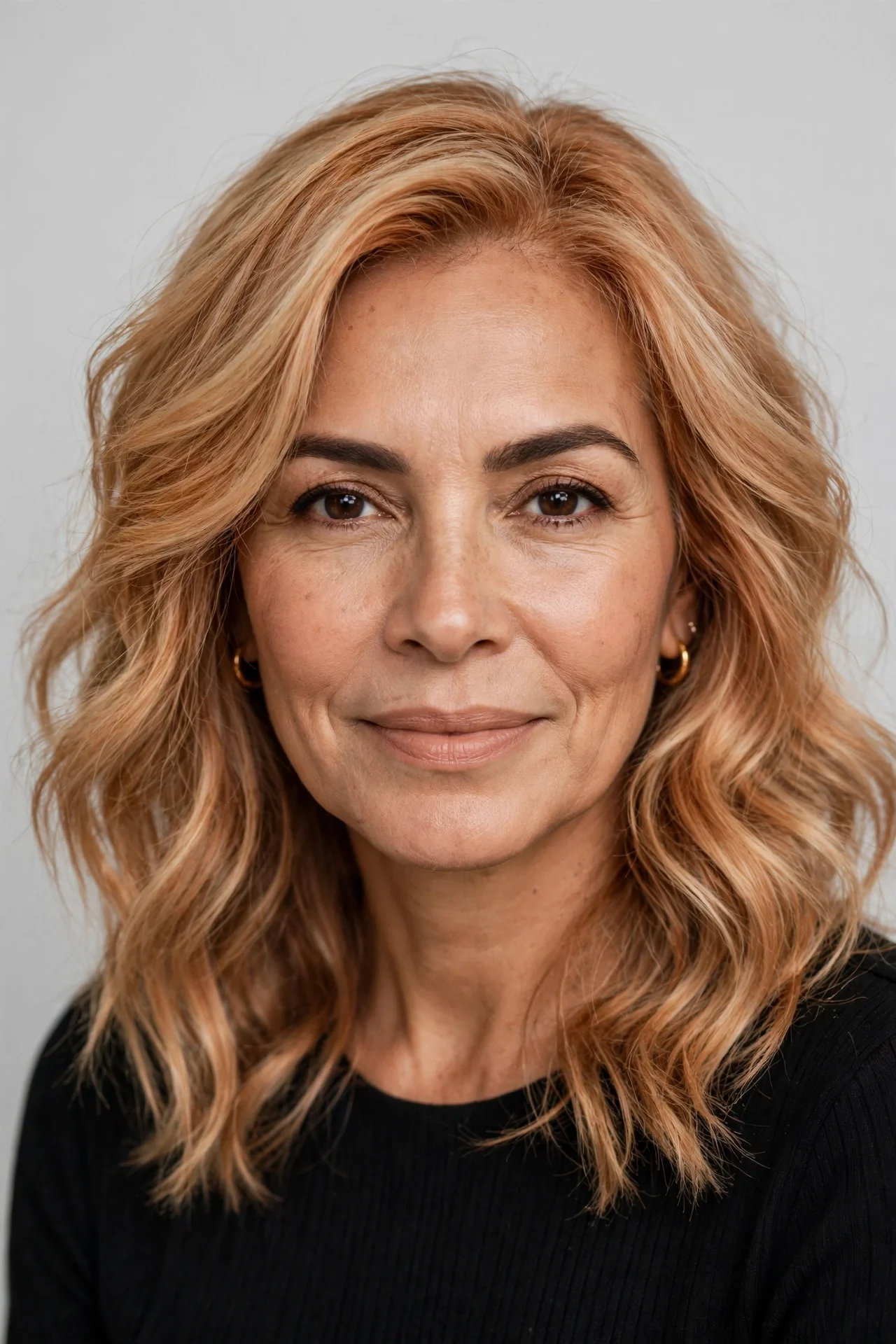 Strawberry blonde with soft waves hair color